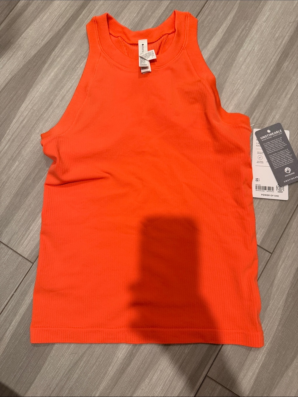 Athleta Orange Ribbed renew racerback tank